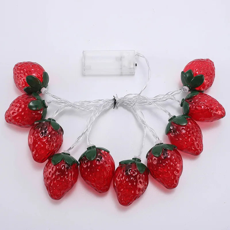 guirlande lumineuse rouge verte fraises brillantes moderne décoration anniversaire enfant fêteSuspension