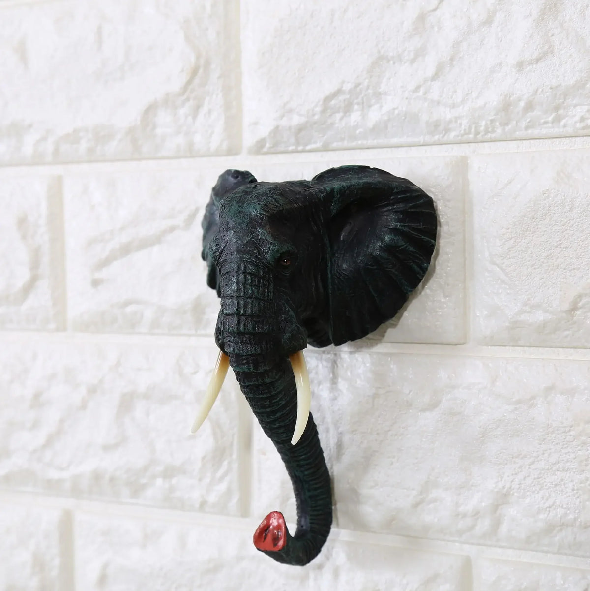 tête animale sculptée girafe gorille zèbre éléphant ram cerf décorative réaliste fixée