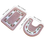 tapis bain fleur rose salle bain doux adhésif anti dérapant classique vert gris