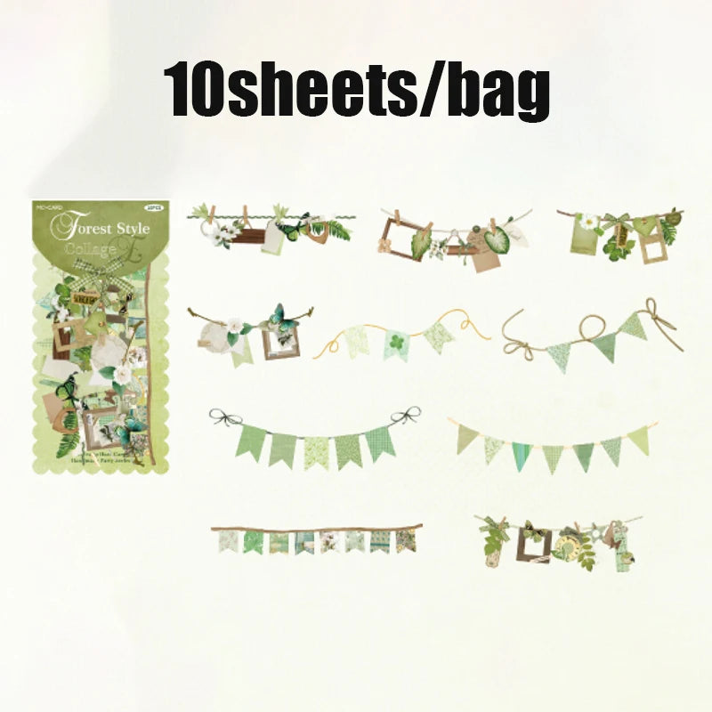 guirlande fanions imprimés floraux géométriques pois clips vert beige rose bleu vintage