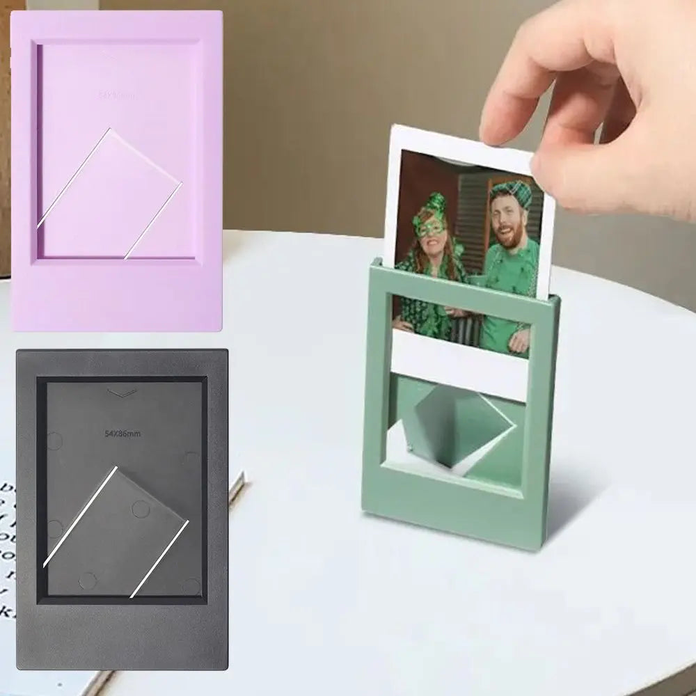 cadre photo violet gris vert moderne minimaliste adhésif rose bleuclair imprimé plastique