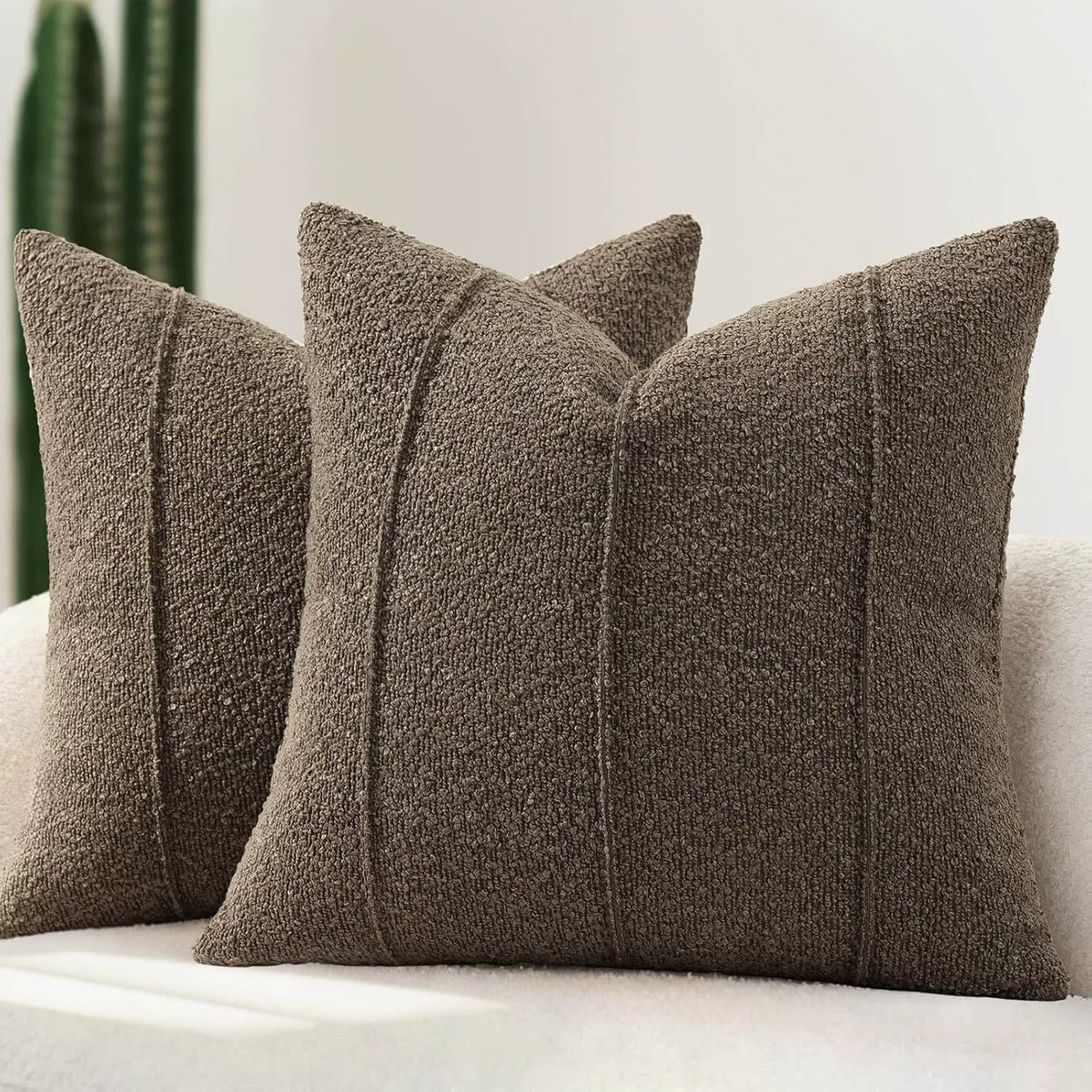taies d'oreiller polyester texturées beige clair modernes respectueuses environnement opaques maison