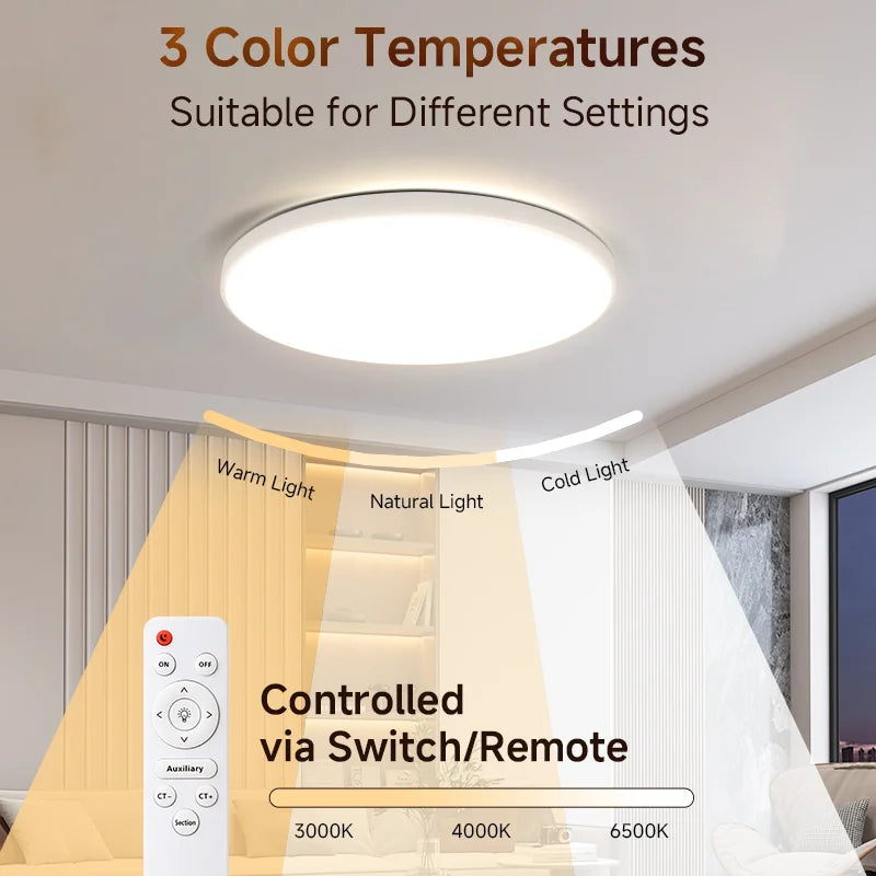 lampe led moderne télécommande 220v ip65 étanche noir blanc 37.5cm