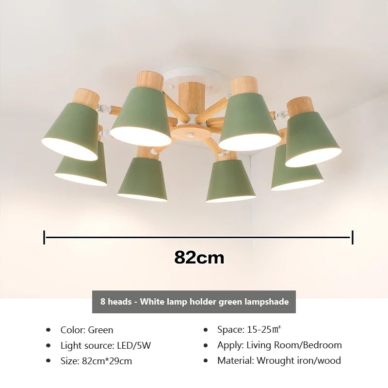 lampe suspendue conique bois blanc moderne scandinave ampoules e27 ajustable suction chambre salonhôtel restaurant