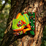décoration murale 3d chameau blocs construction sculpteur animal vert orange rouge gris rose brunes