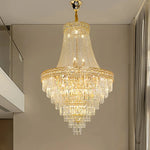 lustre cristal doré classique encastrée ampoules E14 led moderne salon hall