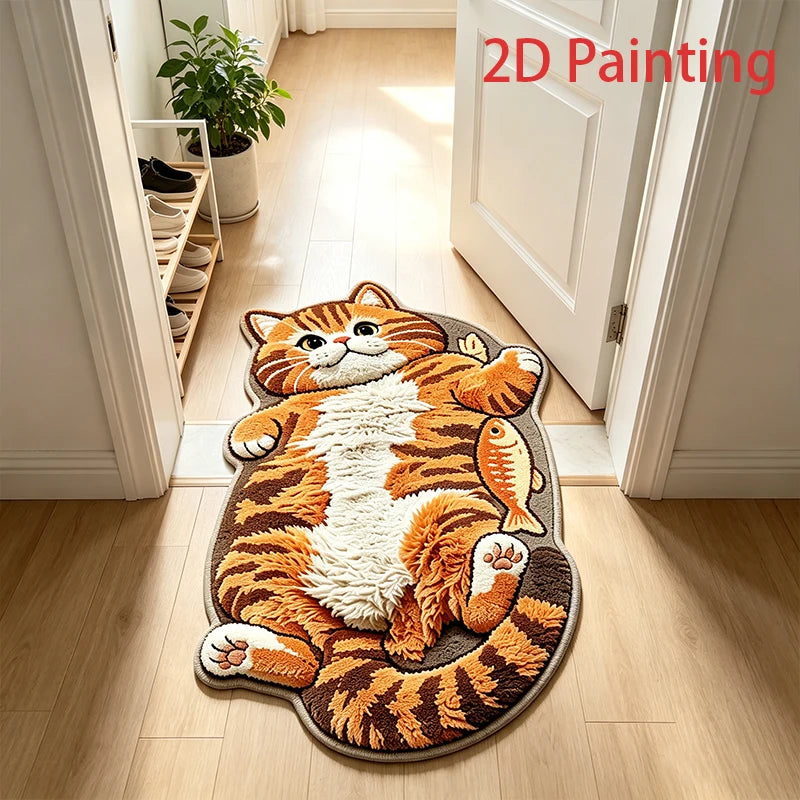 tapis orange blanc gris imprimé 3d tigre pois créatif salon chambre couloir polyester polaire