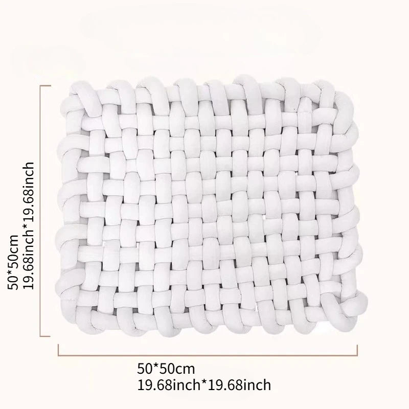 tapis jeu coton blanc rose motif géométrique moderne doux bébé