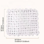 tapis jeu coton blanc rose motif géométrique moderne doux bébé