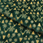 tissu velours polyester flocons sapins cerfs blanc rose vert rouge décoration noël coussins festive