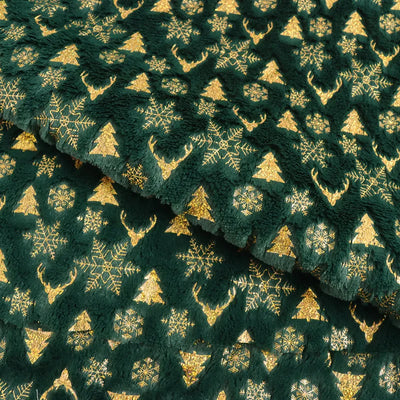 tissu velours polyester flocons sapins cerfs blanc rose vert rouge décoration noël coussins festive