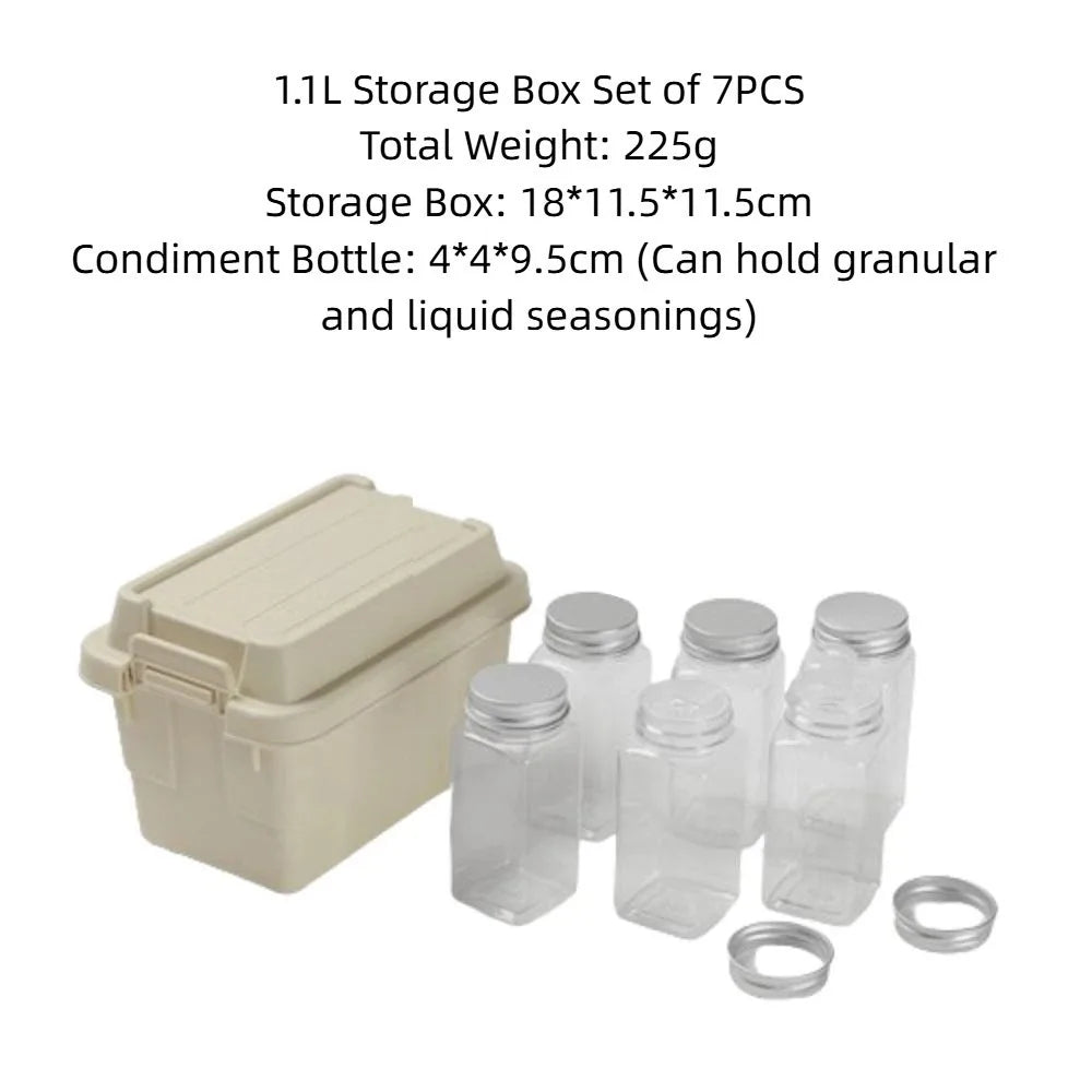 boîtes rangement camping beige vert noir pots conservation couvercle poignées durable respectueux environnement pratique