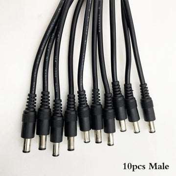 câbles électrique connecteur femelle male noir rond lisse led 5.5 2.1 mm standard
