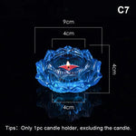 bougeoir verre artisanal forme fleur lotus porte bougie décoratif maison couleur vive opaque