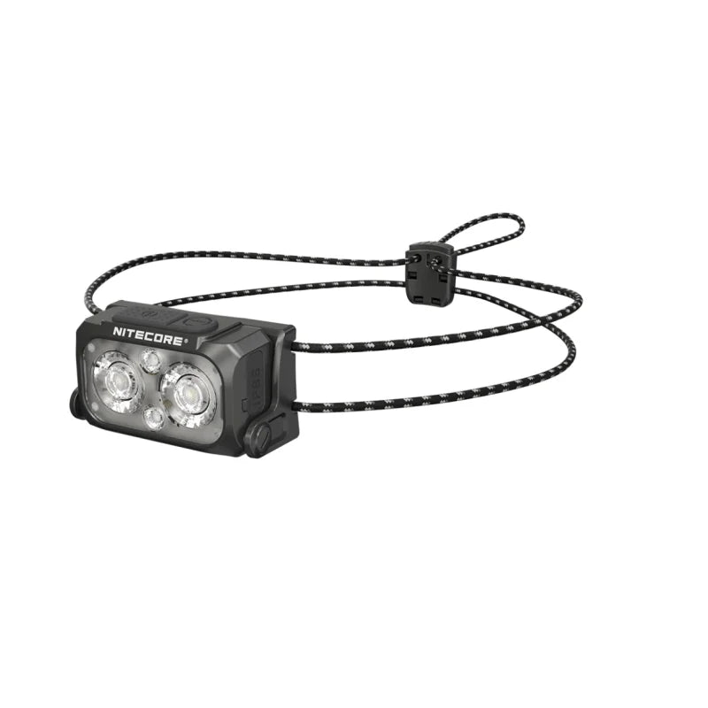 lampe frontale rechargeable led noir bandeau ajustable pleine nuit activité outdoor