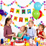 guirlande papier colorée cercles suspendus anniversaire mariage décoration fête chapeaux ballons bannières