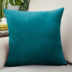 coussin carré velours bleu moderne 45x45cm décoration sofa lit voiture