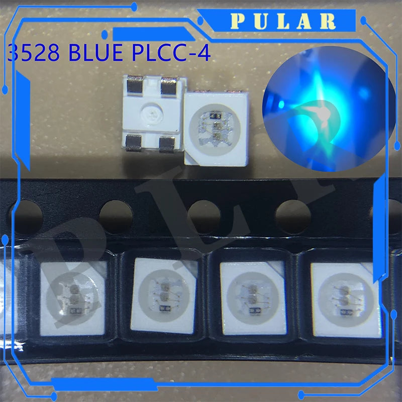 diodes led blanc bleu orange plcc 3528 très brillantes adhésives éclairage