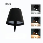 lampe table veilleuse led rechargeable noir blanc moderne minimaliste interrupteur tactile base transparente abs