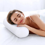coussin voyage literie cou blanc satiné antistatique minimaliste moderne 40cm 15cm