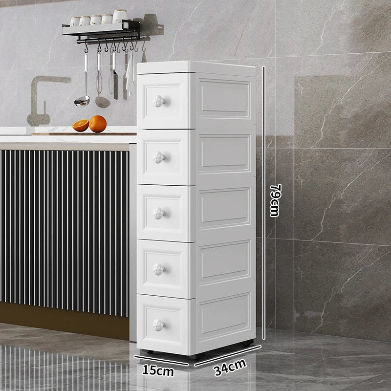 rangements mural blanc gris moderne minimaliste meuble tiroirs poignées roulettes