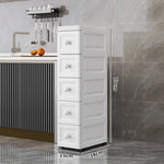 rangements mural blanc gris moderne minimaliste meuble tiroirs poignées roulettes