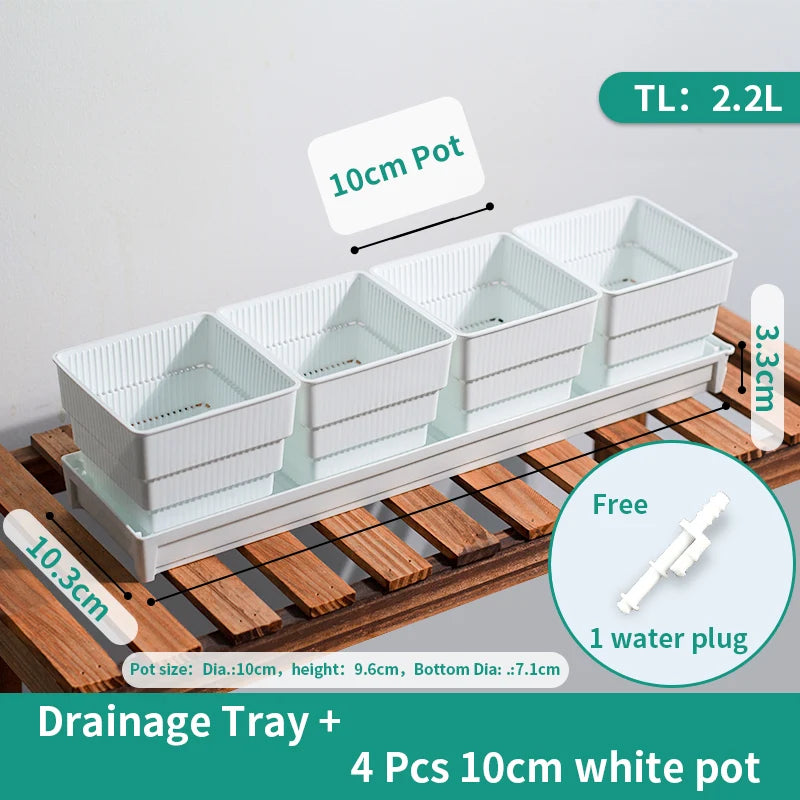 bac semis autoévacuant moderne blanc noir drainage pratique transparent pots bacs écoulement