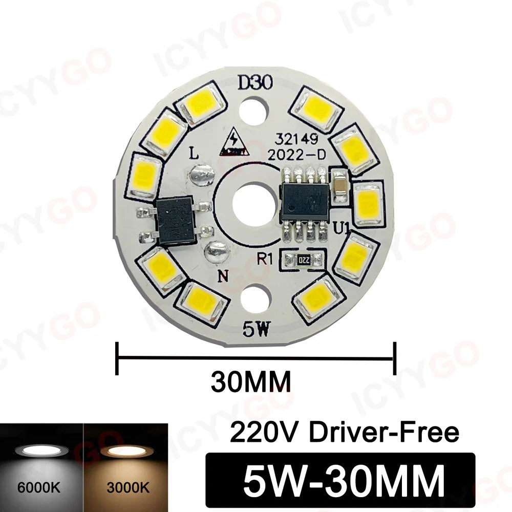 plaque led circulaire 24w blanc 6000k 3000k moderne diodes smd ac220v