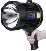 projecteur poche lumineux led rechargeable panneau solaire outdoor camping autodéfense banque alimentation resistant chocs