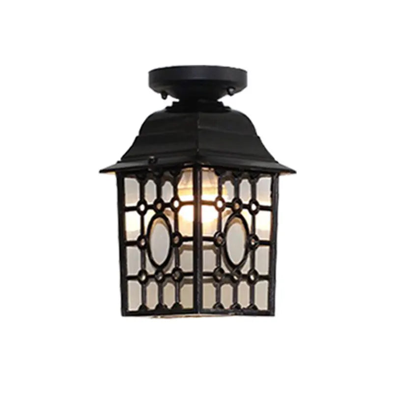Lampe vintage bronze noir grille ajourée éclairage quotidien interrupteur bouton monté surface