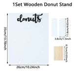 panneau decoratif bois donuts mariage anniversaire baptême fete decorations cupcakes meringues