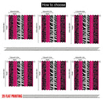rideau léopard moderne rose vif noir blanc deux pièces polyester decoration fête