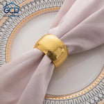 anneaux serviette or argent texture rugueuse moderne adhésif fixe set table minimaliste