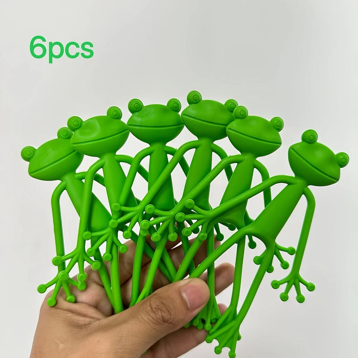 support plante forme grenouille verte plastique pattes articulées mignon adhésif 12 pièces