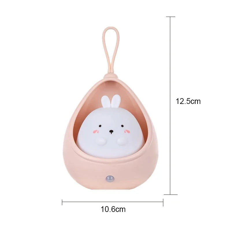 lampe chevet veilleuse animaux rose blanc bleu moderne détecteur présence led abe abs