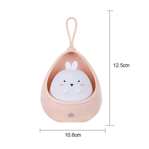 lampe chevet veilleuse animaux rose blanc bleu moderne détecteur présence led abe abs