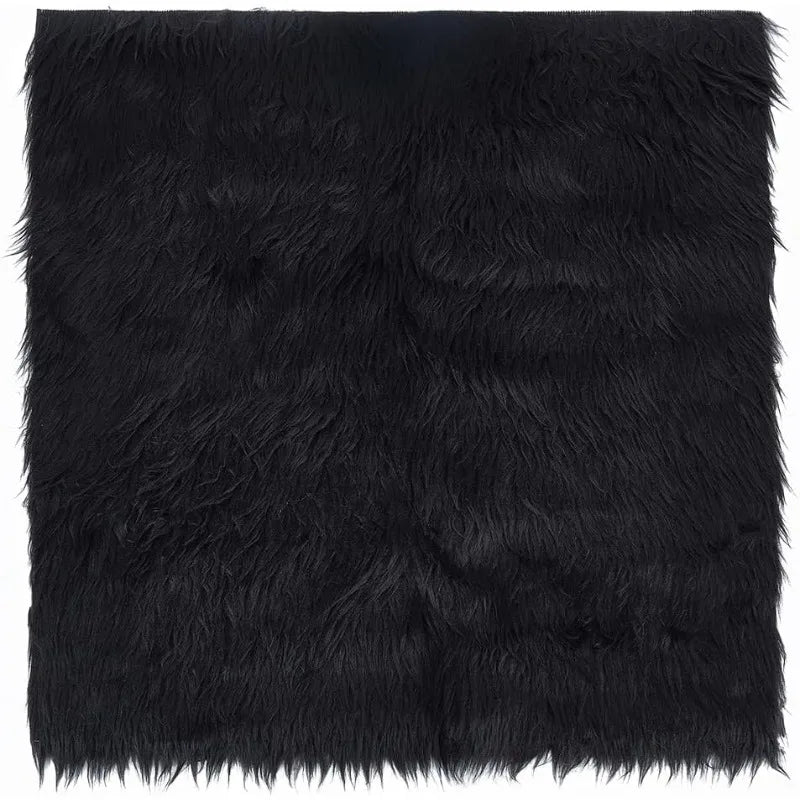 tapis noir fourrure peluche épais moderne doux bricolage couture tissu polyester antimicrobien contrôle odeurs