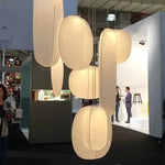Suspension lumineuse moderne soie blanche opaque salon chambre d'hôtel led pendentif autonome