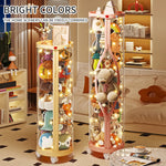 boîte jouets rotative transparente moderne roulettes multicolore organisateur enfant plastique respectueux environnement