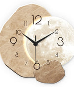 horloge murale moderne imitation pierre naturelle aiguille quartz beige minimaliste