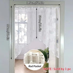 rideau blanc floral transparent poche tringle moderne décoration maison vintage