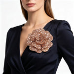 broches fleurs relief strass couleur bleue rose marron adhésif élégantes vêtements accessoires mode classiques