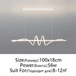 suspension lumineuse moderne led blanc noir doré ondulé minimaliste