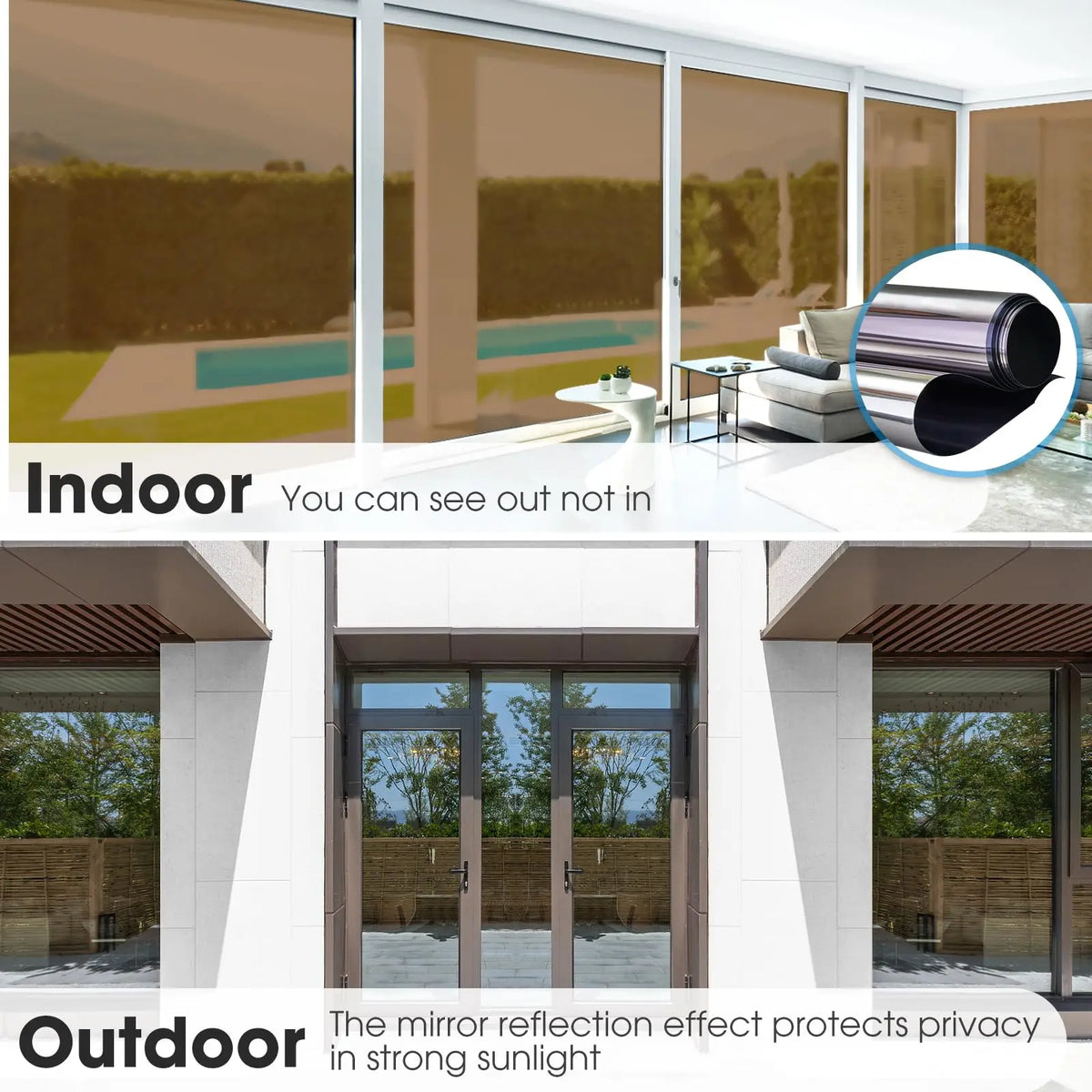 film fenêtre autocollant opaque protection thermique uv décoratif miroir rose doré noir isolation moderne