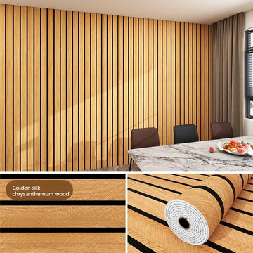 panneau décoratif auto adhésif moderne rayures horizontales beige noir résistant l'eau intérieur
