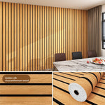 panneau décoratif auto adhésif moderne rayures horizontales beige noir résistant l'eau intérieur