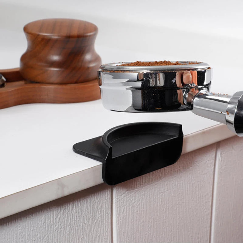 support tamis adhésif silicone noir moderne plat lisse antidérapant expresso poudre presser