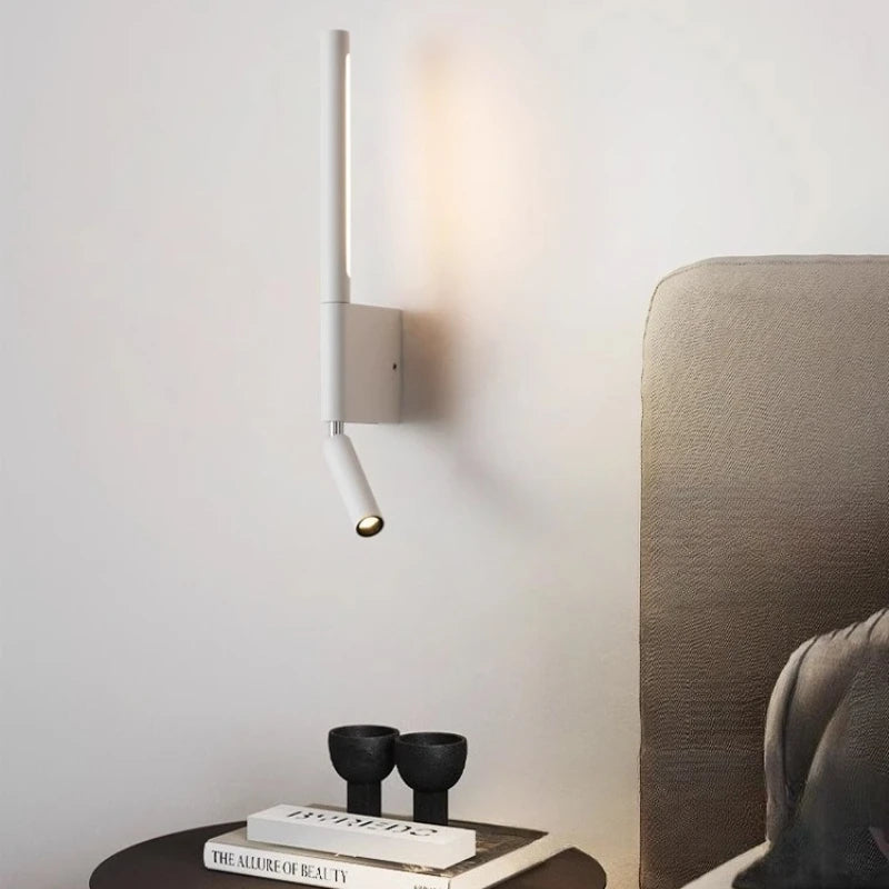 lampe murale moderne minimaliste réglable blanc noir contemporaine fixée mur led