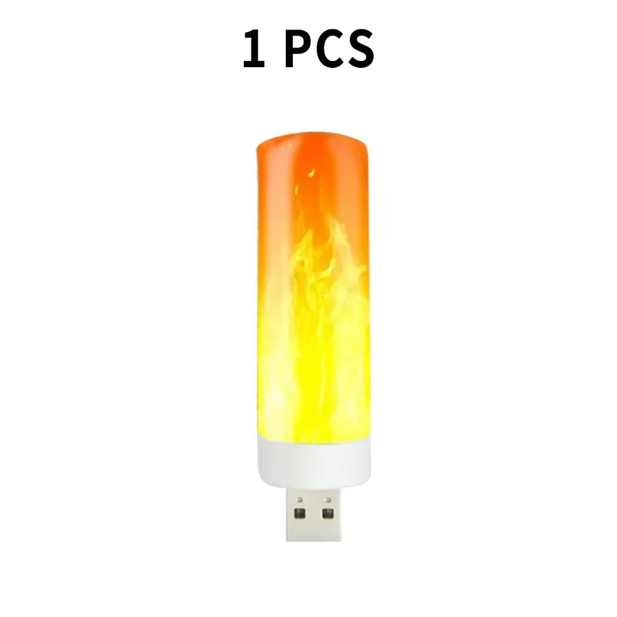 veilleuse led effet flamme usb decoration vacances ambiance chaleureuse imitation bougie orange jaune blanc