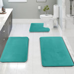 tapis bain gris uni doux moderne adhésif ensemble trois pièces chambre salle bain